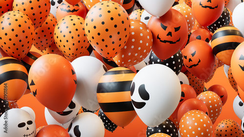 Halloween Celebration concept with colourful Balloons. photo