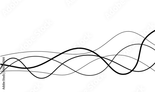 Abstract continuous lines drawing on white as background. Vector