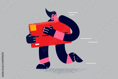 Financial robbery and crime concept