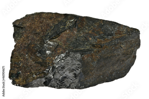 ilmenite (titanium ore) from Froland, Norway isolated on white background photo