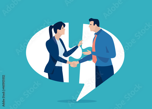 Making agreement. Unity. Shaking hands. Business vector illustration