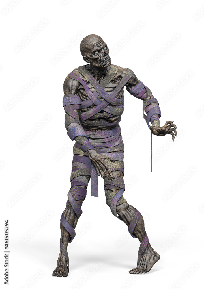 mummy is looking for someone on white background mummy is looking for someone on white background