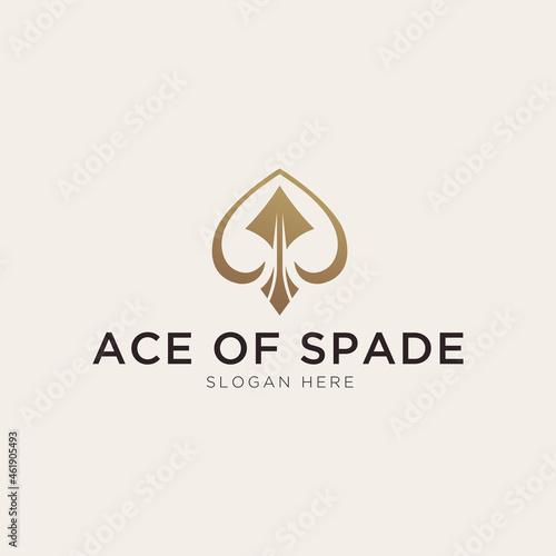 Luxury ace of spade outline logo template