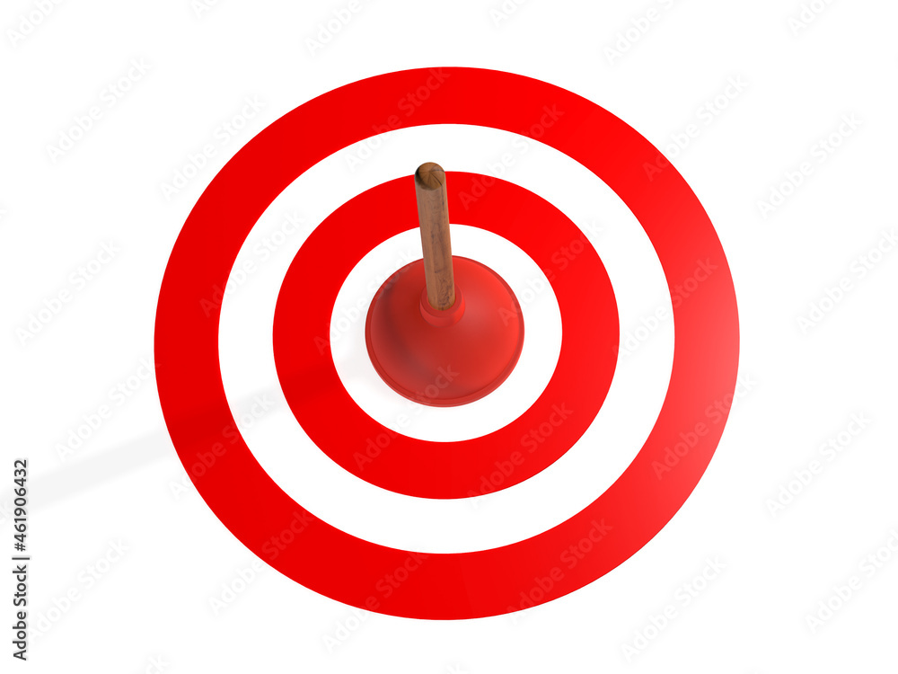 Round target with plunger 3d rendering Round target with plunger 3d rendering