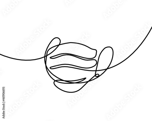 Abstract mask as line drawing on white background. Vector