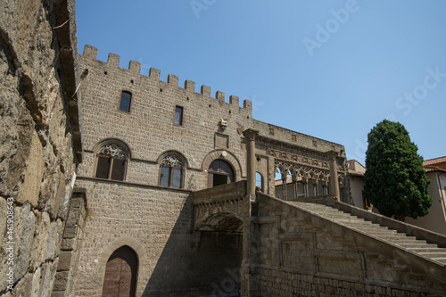 Gothic Palace of the Popes in Viterbo  with frescoes  decorative stonework and city views from its courtyard is the most important historic monument of Viterbo.The Palace was built in 1254 -1261