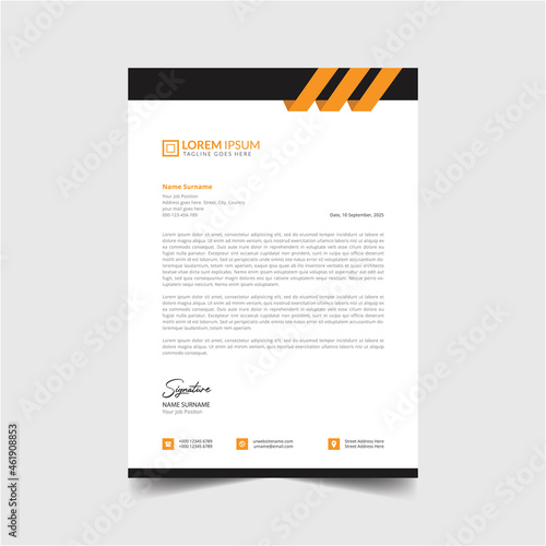 Professional business style letterhead design vector template a4 size