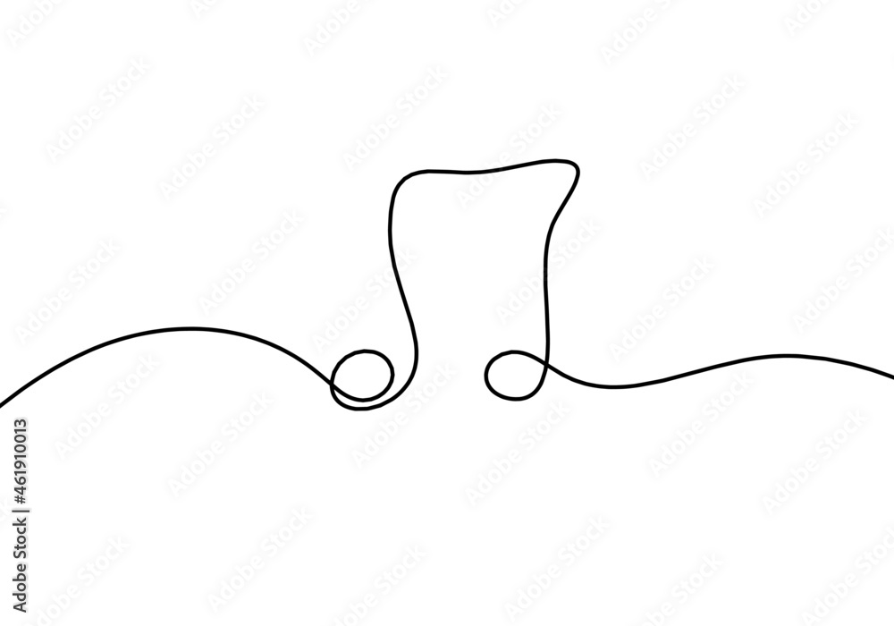 Obraz premium Abstract note as continuous lines drawing on white background. Vector
