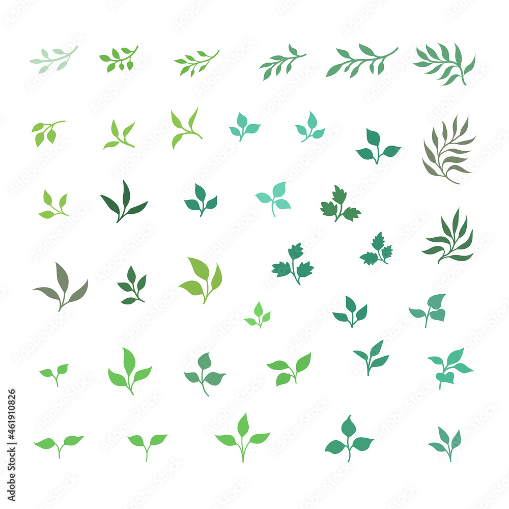 Vector green leaf and twig Vector green leaf and twig