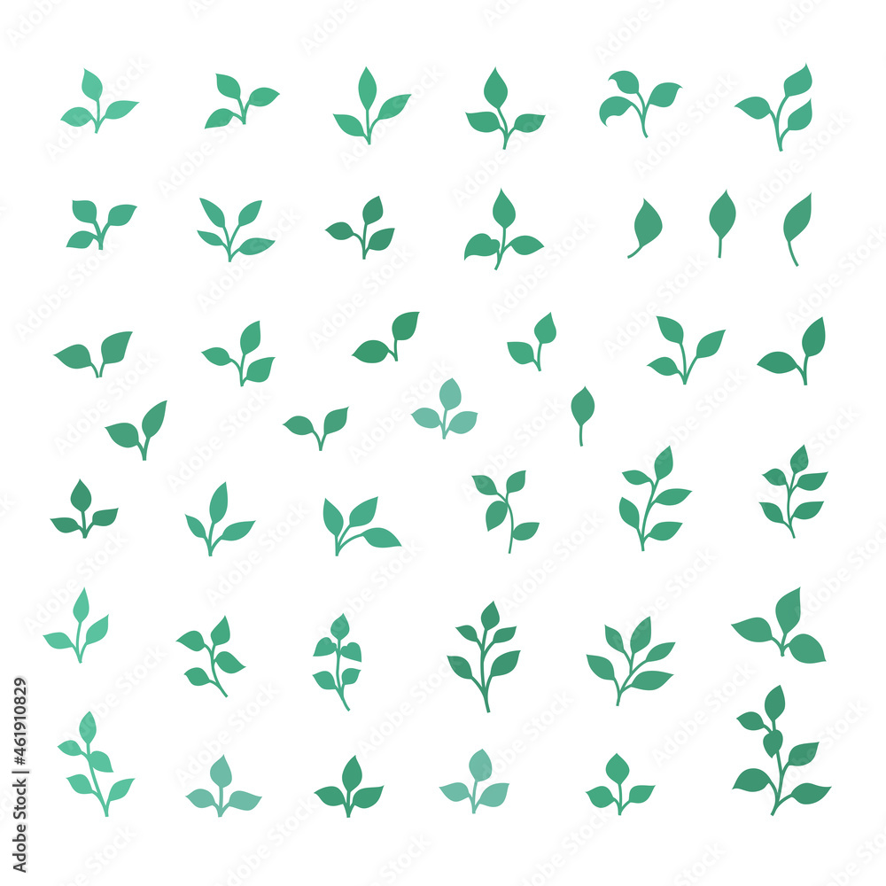 Vector green leaf and twig Vector green leaf and twig