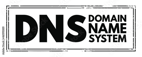 DNS - Domain Name System acronym, technology concept background