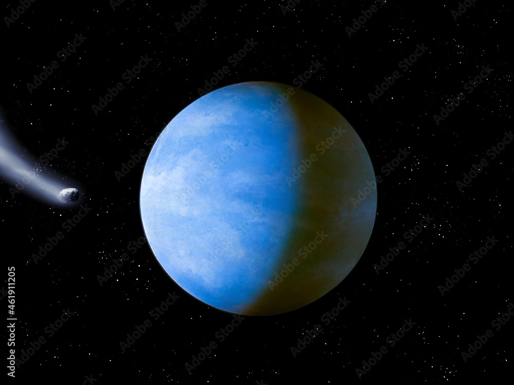 Mysterious planet from deep space. This planet has water, air and everything necessary for the emergence of life 3d illustration. Mysterious planet from deep space. This planet has water, air and everything necessary for the emergence of life 3d illustration.