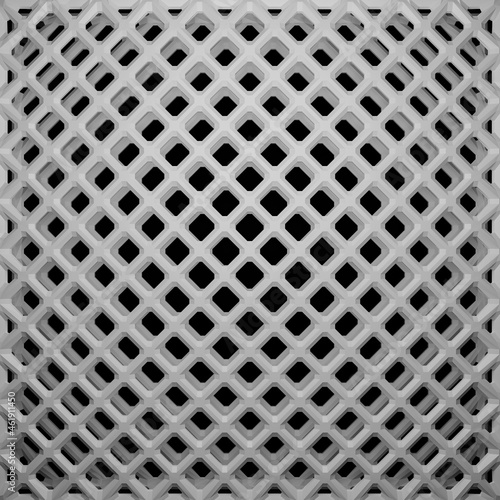 White abstract double lattice  texture on black background. 3d rendering