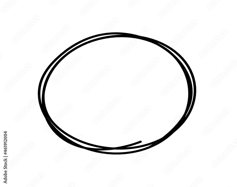 Abstract black oval as line drawing on white as background. Vector Abstract black oval as line drawing on white as background. Vector