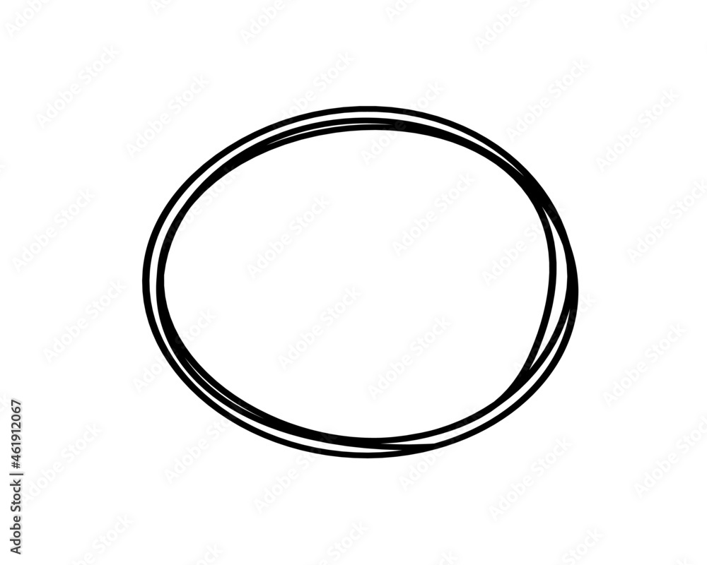 Abstract black oval as line drawing on white as background. Vector Abstract black oval as line drawing on white as background. Vector