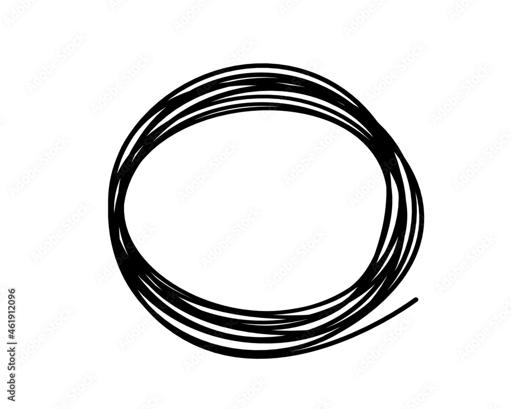 Abstract black oval as line drawing on white as background. Vector Abstract black oval as line drawing on white as background. Vector