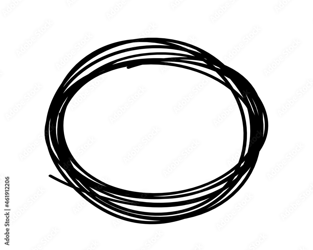 Abstract black oval as line drawing on white as background. Vector Abstract black oval as line drawing on white as background. Vector