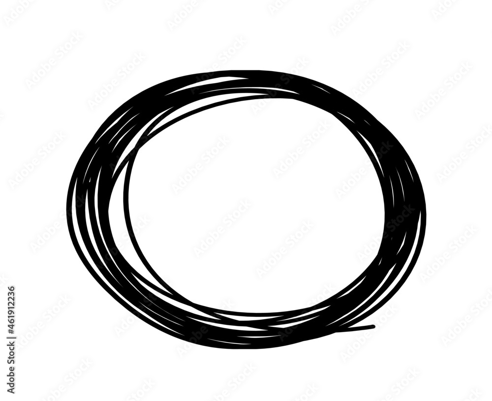 Abstract black oval as line drawing on white as background. Vector Abstract black oval as line drawing on white as background. Vector