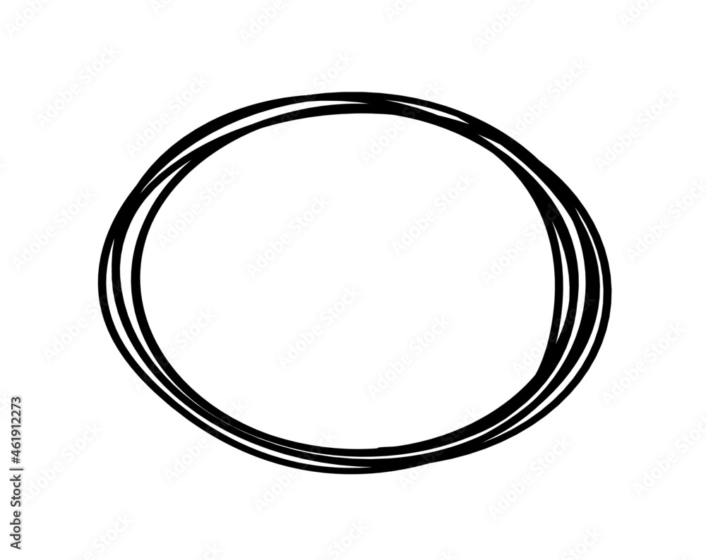 Abstract black oval as line drawing on white as background. Vector Abstract black oval as line drawing on white as background. Vector