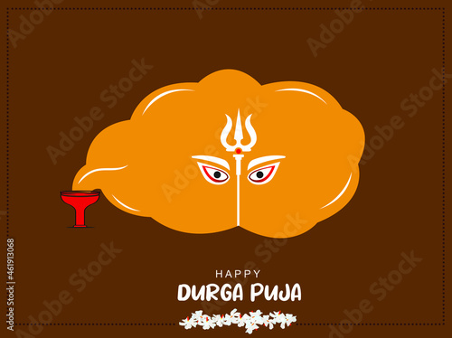 Indian Goddess Durga puja Worship on Navratri festival concept. vector illustrations
