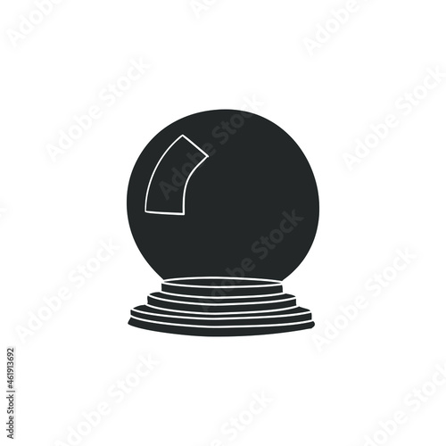 Crystal Ball Icon Silhouette Illustration. Magic Objects Vector Graphic Pictogram Symbol Clip Art. Doodle Sketch Black Sign.