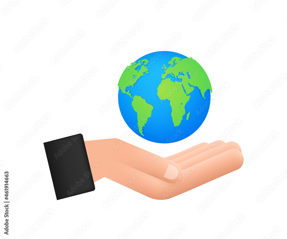 Abstract illustration with earth in hands. Happy earth day. Planet sign. Hand draw. Abstract illustration with earth in hands. Happy earth day. Planet sign. Hand draw.