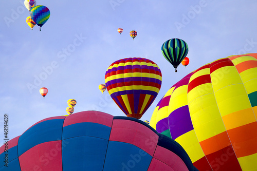 Colorful Hotair Balloon in Flight