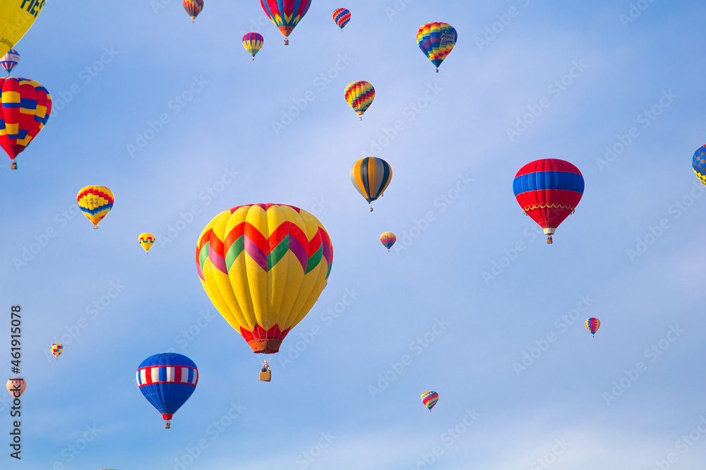 Colorful Hotair Balloon in Flight Colorful Hotair Balloon in Flight