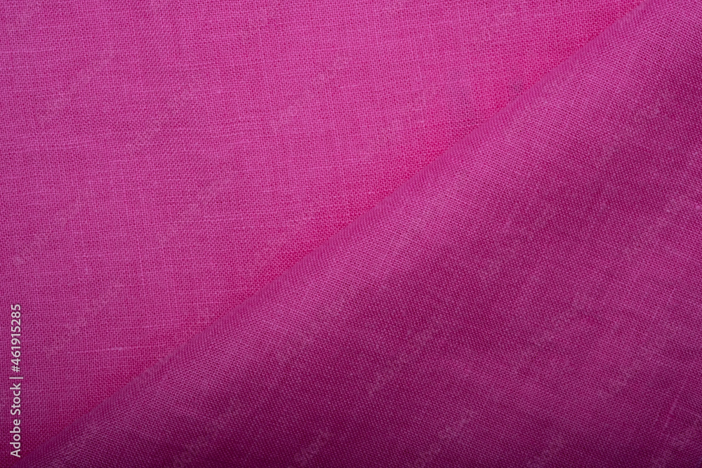 Natural linen fabric texture, pink fabric Natural linen fabric texture, pink fabric