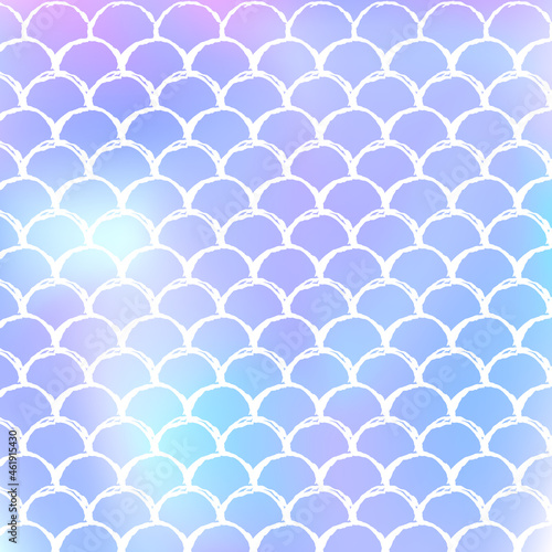 Holographic scale background with gradient mermaid.