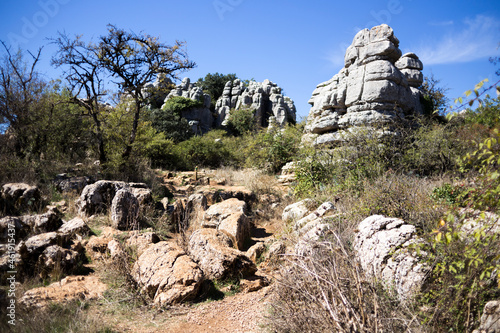 Torcal de Antequera en la provincia de Malaga, comunidad autonoma de Andalucia o Andalusia, pais de España o Spain