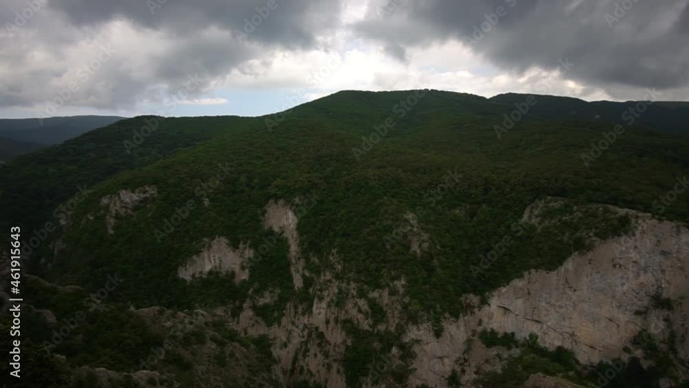 panning from left to right of the Grand Canyon of Crimea, top view panning from left to right of the Grand Canyon of Crimea, top view