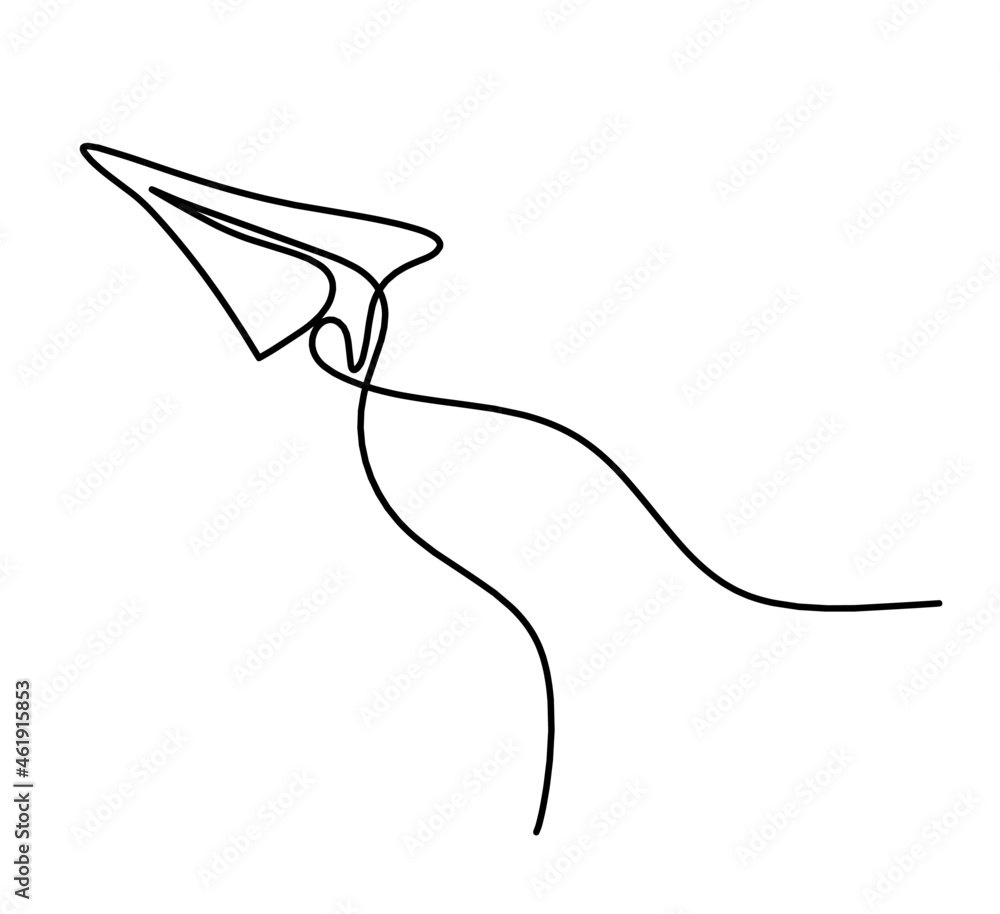 Abstract paper plane as line drawing on white as background. Vector Abstract paper plane as line drawing on white as background. Vector