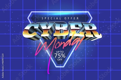 retro cyber monday diamond shape vector design illustration
