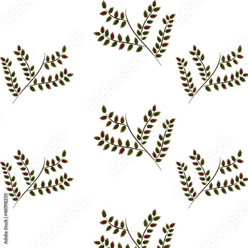 Watercolor branches pattern autumn nature spring