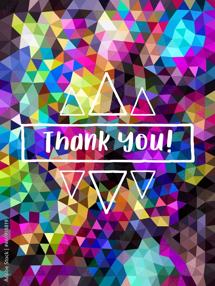 Thank You Card. Hand Written Lettering with retro background