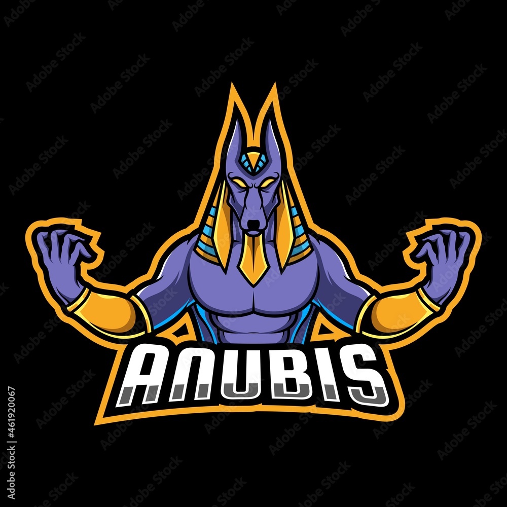Anubis gaming mascot logo illusration