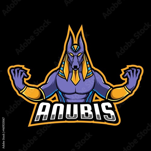 Anubis gaming mascot logo illusration