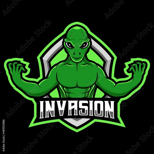 Alien Gaming Mascot Logo Illustration