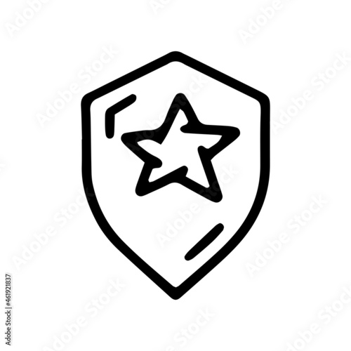 Obraz na płótnie shield with star line vector doodle simple icon w salonie