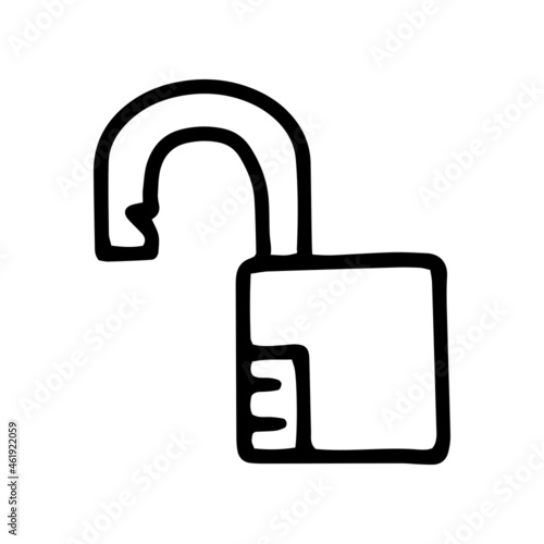 unlock line vector doodle simple icon design