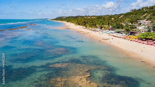 Fototapeta Naklejka Na Ścianę i Meble -  Arraial D'ajuda - Aerial view of Mucugê beach - Beach in Arraial D'ajuda, Porto Seguro, Bahia