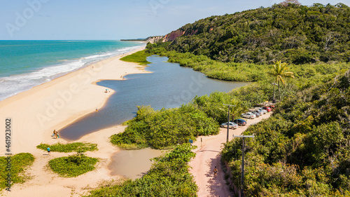 Arraial D'ajuda - Aerial view of Taipe beach - Beach in Arraial D'ajuda, Porto Seguro, Bahia