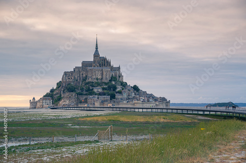 Landscape of Mont Saint Michel bay, between Normandy and Brittany, France