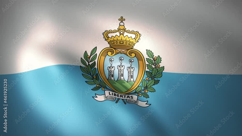 Flag of San Marino Waving in the Wind (CG | LOOP)