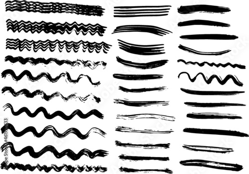 Wallpaper Mural Grunge dry paint brush strokes, vector, isolated Torontodigital.ca