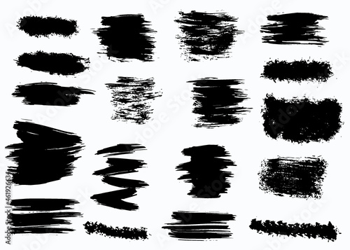 Grunge vector dry brush strokes, backgrounds