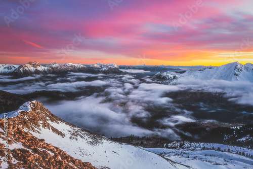 Alpine Sunset On Agrafa Mountains 