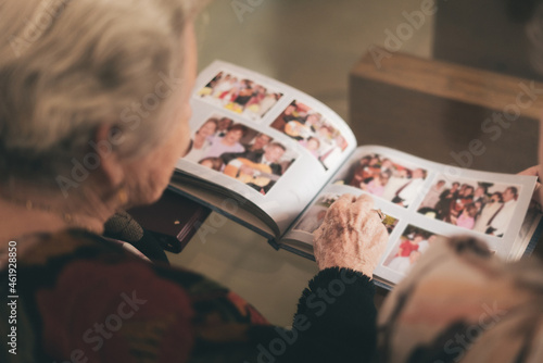 Old woman with photo album