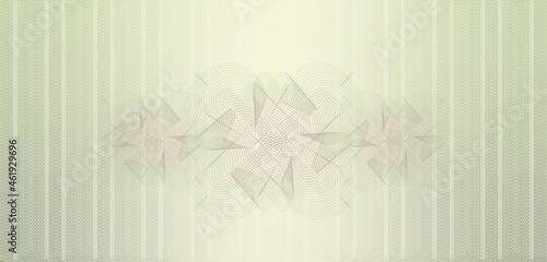 Green guilloche vector background grid with rosette